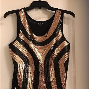 Black and Gold sequin top